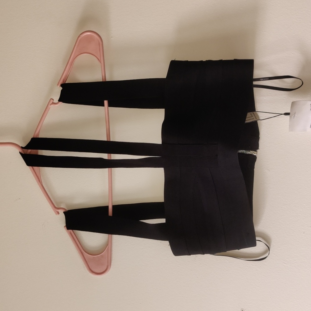 NWT HARVE LEGER and F21 Black Bandage Tube/Crop Top - Picture 3 of 6